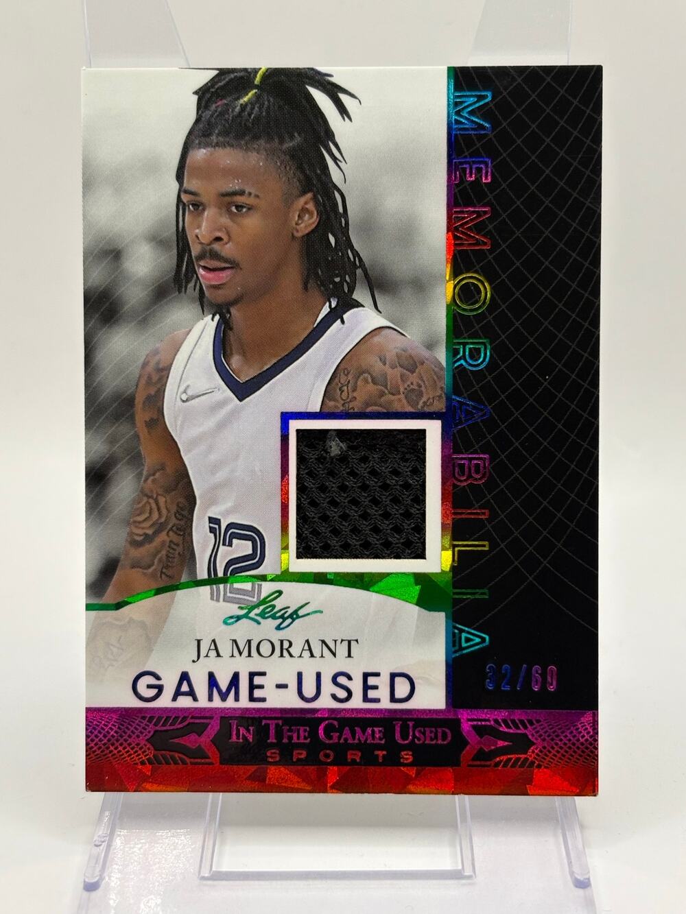 2024 Leaf In The Game Used Ja Morant Jersey Patch 32/60 SP Memphis Grizzlies